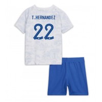 Frankrike Theo Hernandez #22 Replika babykläder Bortaställ Barn VM 2022 Kortärmad (+ korta byxor)
